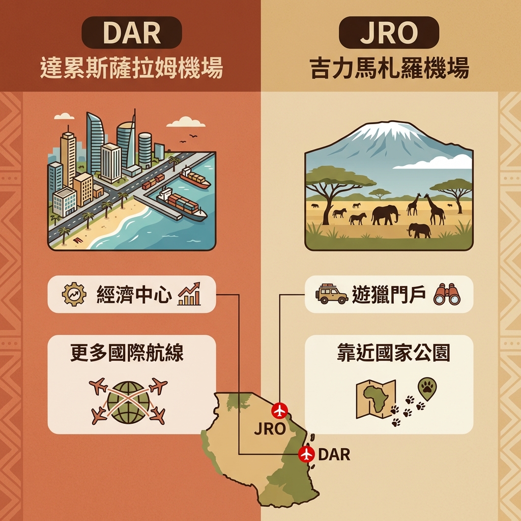坦尚尼亞兩大機場比較